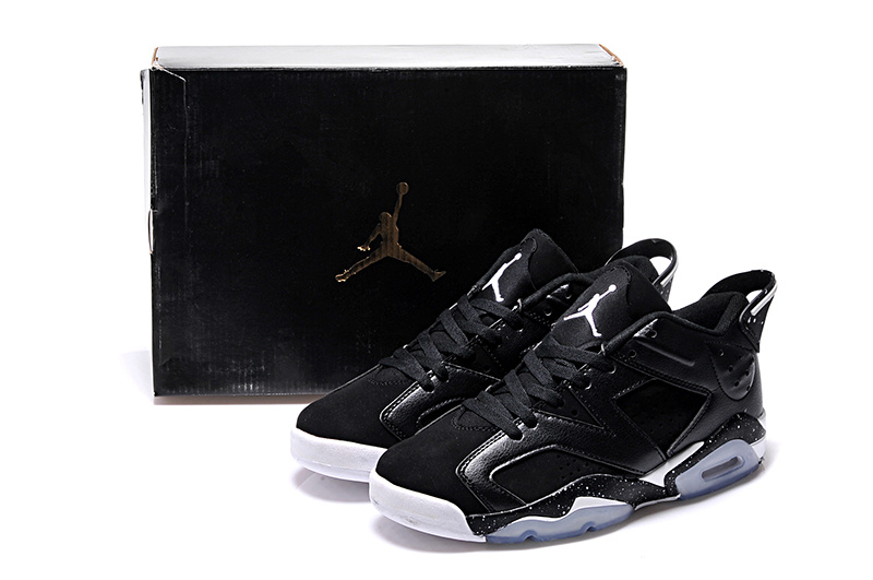 2015 Air Jordan 6 Low Women Black White Shoes