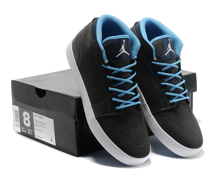 2015 Casual Jordan 1 Black Blue Shoes - Click Image to Close