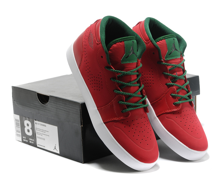 2015 Casual Jordan 1 Red Green Shoes - Click Image to Close