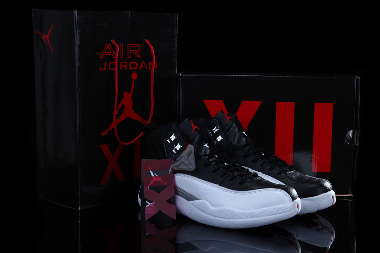 2012 Air Jordan 12 Black White Chalcedony Shoes