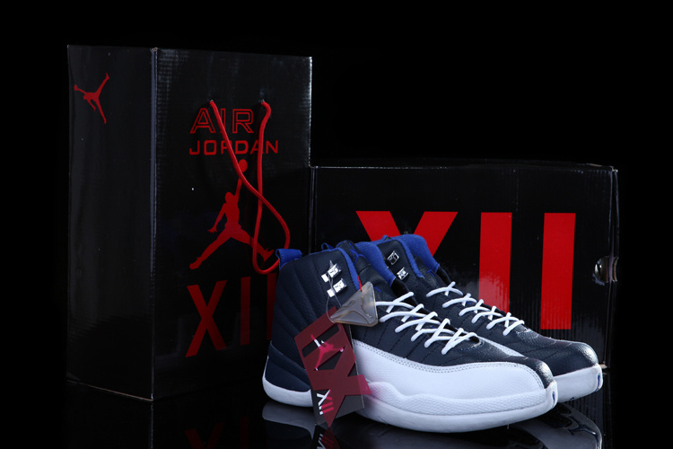 2012 Air Jordan 12 Blue White Chalcedony Shoes - Click Image to Close