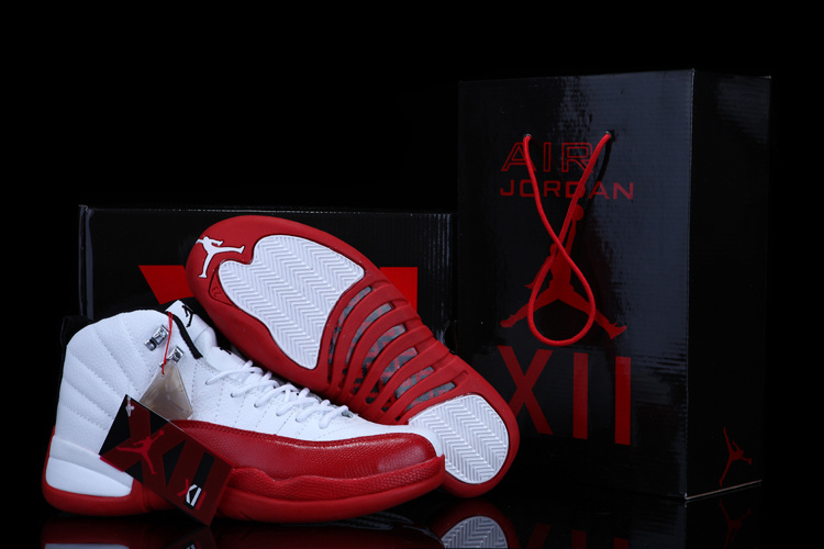 2012 Air Jordan 12 White Red Chalcedony Shoes