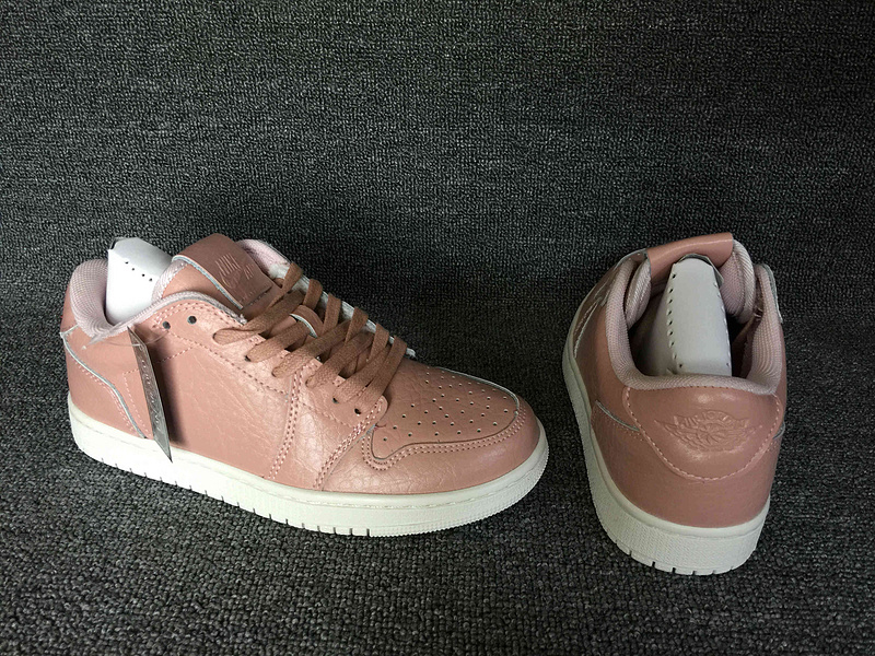 Classic Air Jordan 1 Low No Swoosh Women Pink White Shoes