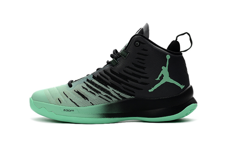 Classic Air Jordan Super Fly X 2016 Black Green Shoes - Click Image to Close