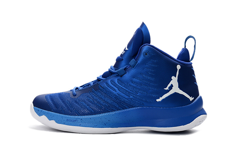 Classic Air Jordan Super Fly X 2016 Blue White Shoes - Click Image to Close