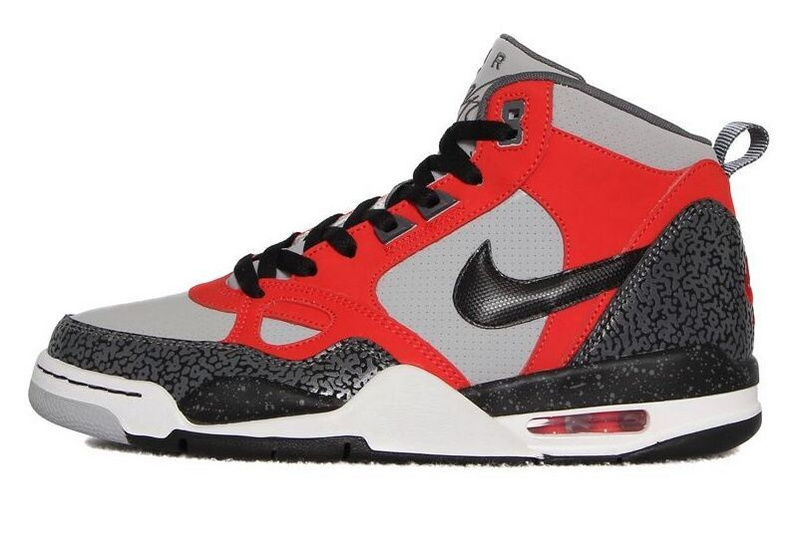 2015 F Nike Flight13 Mid Jordan 4 Red Grey Black Shoes - Click Image to Close