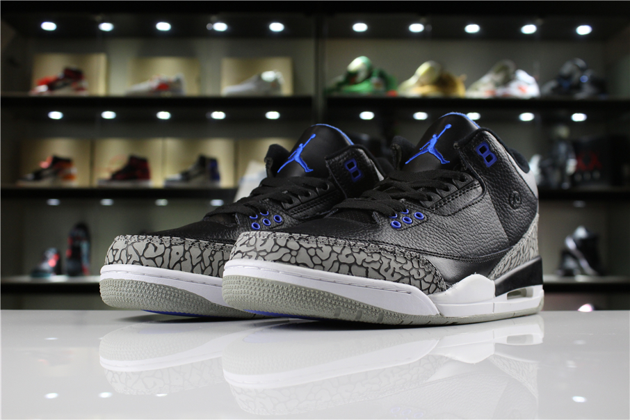 Fragment Design x Air Jordan 3 Retro Black Royal Blue White