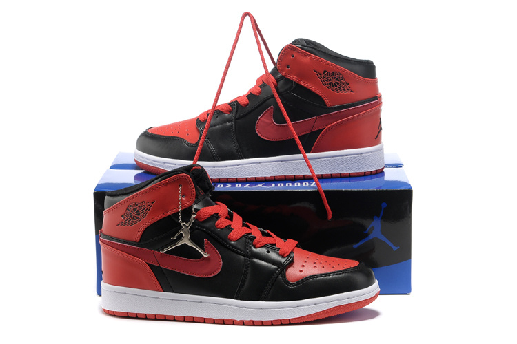 Hardcover Air Jordan 1 Black Red White Shoes - Click Image to Close