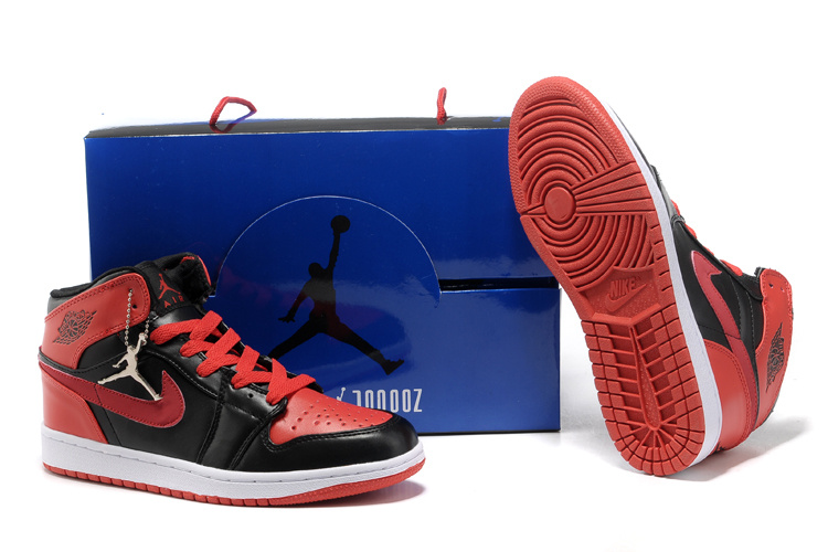 Hardcover Air Jordan 1 Black Red White Shoes - Click Image to Close