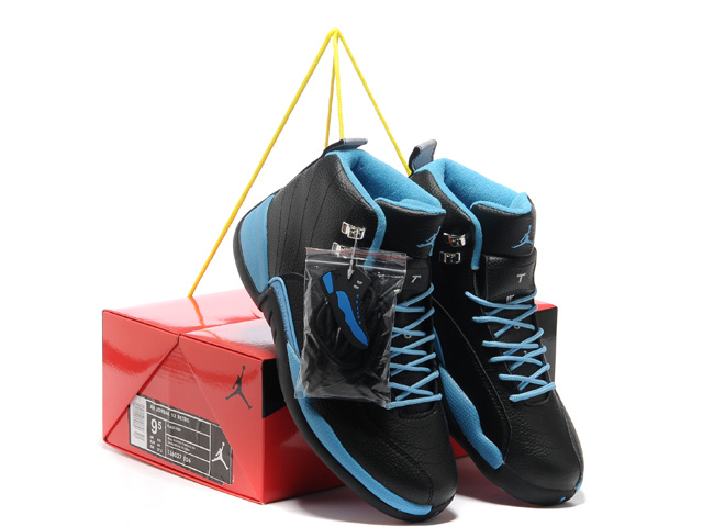 Hardcover Air Jordan 12 Black Blue Shoes