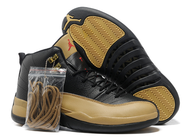 Hardcover Air Jordan 12 Black Brown Shoes - Click Image to Close