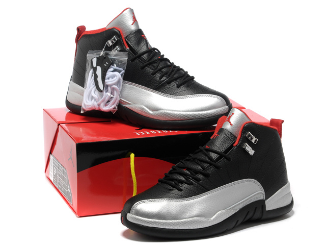 Hardcover Air Jordan 12 Black Silver Red Shoes