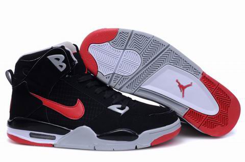 New High Heel 2012 Air Jordan 4 Black Red Grey Shoes - Click Image to Close