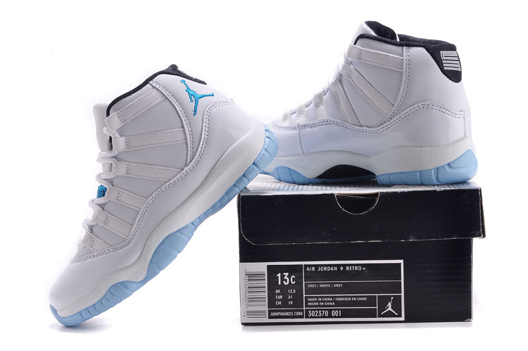 2015 Kids Air Jordan 11 Legend White Blue