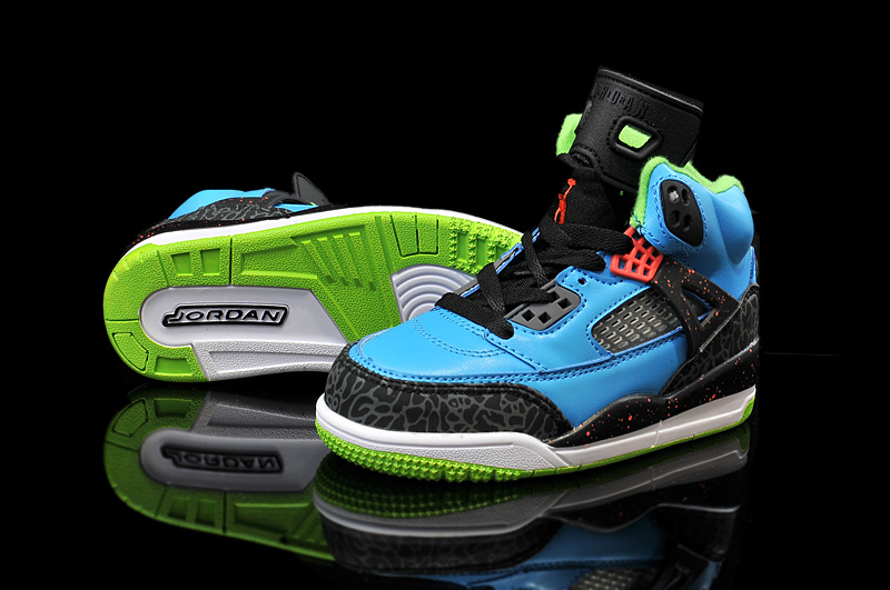 2015 Kids Jordan Spizike 3.5 Grey Black Red Blue - Click Image to Close