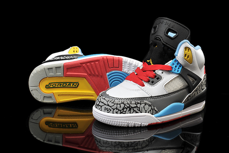 2015 Kids Jordan Spizike 3.5 Grey Black Yellow - Click Image to Close