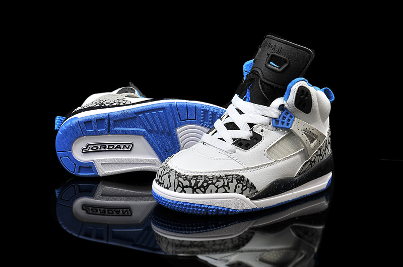 2015 Kids Air Jordan Spizike 3.5 White Grey Blue - Click Image to Close