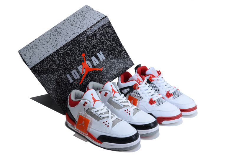 2013 Limited Combine White Red Air Jordan 3&4 Shoes