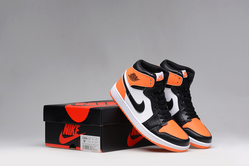 2015 Air Jordan 1 Slam Dun Shoes Black Orange White - Click Image to Close