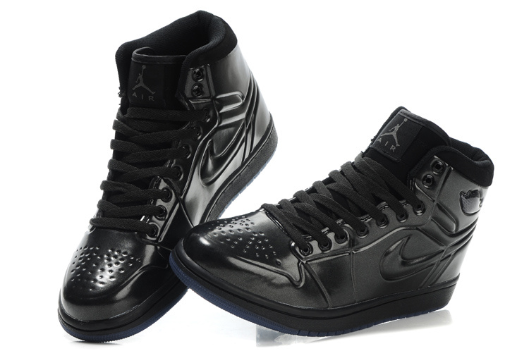 Popular Air Jordan Retro 1 High Heel Shoes Black