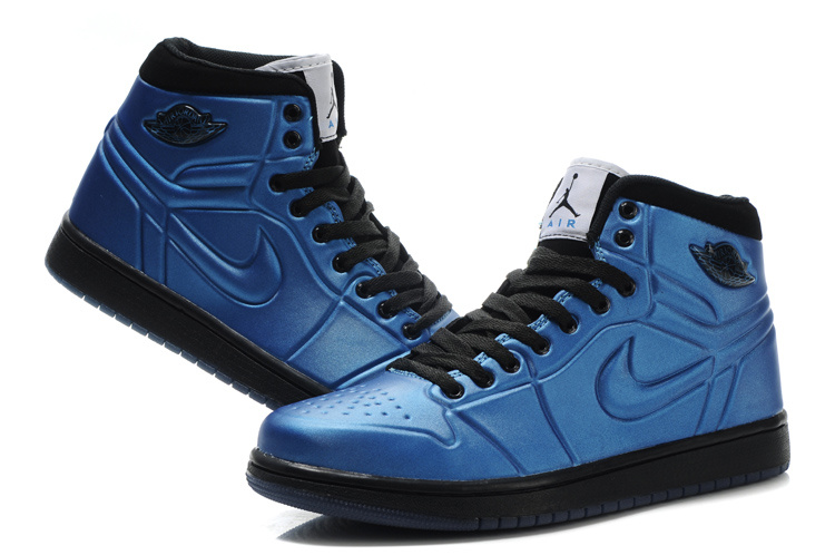 Popular Air Jordan Retro 1 High Heel Shoes Blue Black - Click Image to Close