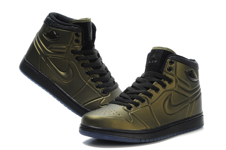 Popular Air Jordan Retro 1 High Heel Shoes Brown Black - Click Image to Close