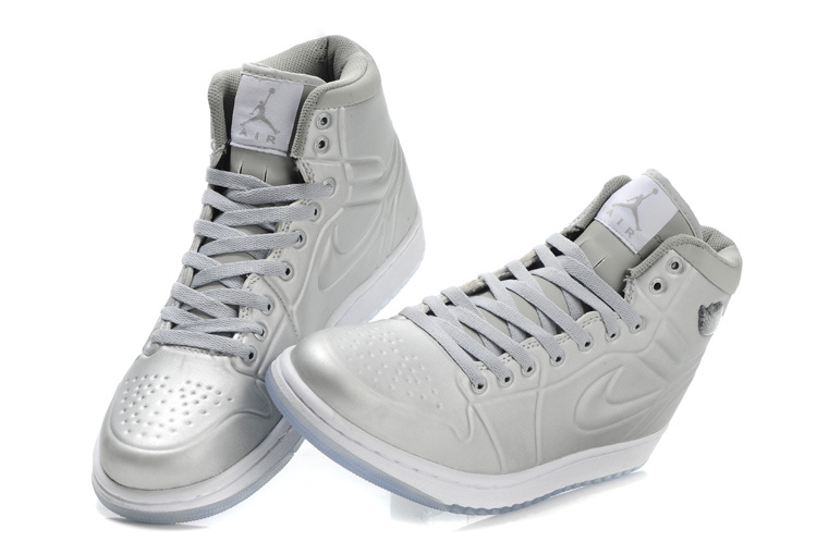 Popular Air Jordan Retro 1 High Heel Shoes Grey