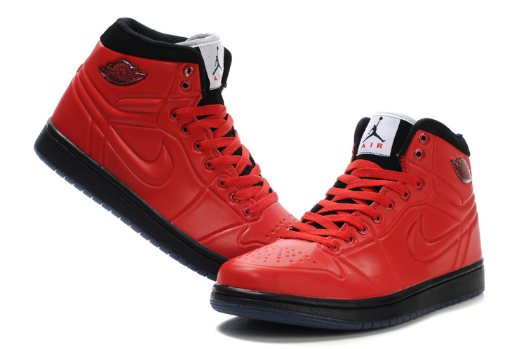 Popular Air Jordan Retro 1 High Heel Shoes Red Black