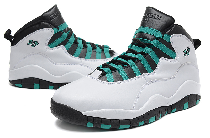 2015 Air Jordan 10 Retro White Green Black Shoes