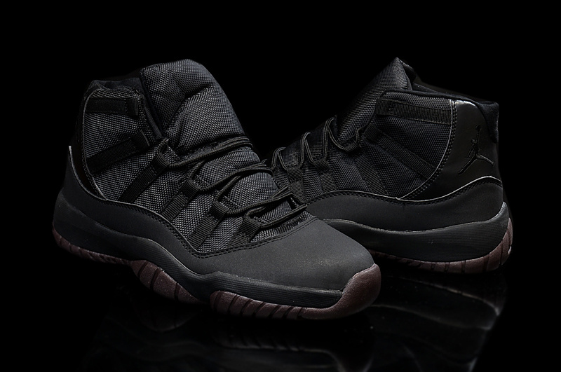 2015 Air Jordan 11 High All Black Coffe Shoes - Click Image to Close