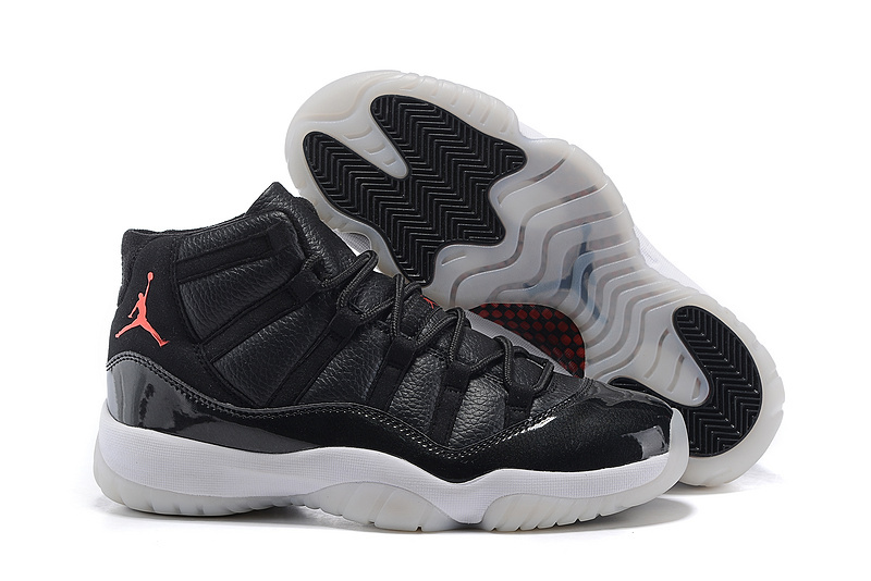 2015 Air Jordan 11 High Black White Shoes - Click Image to Close