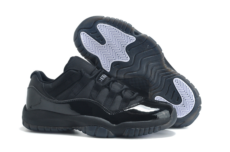 2015 Air Jordan 11 Low Cut All Black Lovers Shoes - Click Image to Close