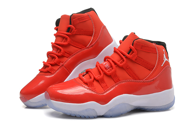 2015 New Jordan 11 Red White For Women