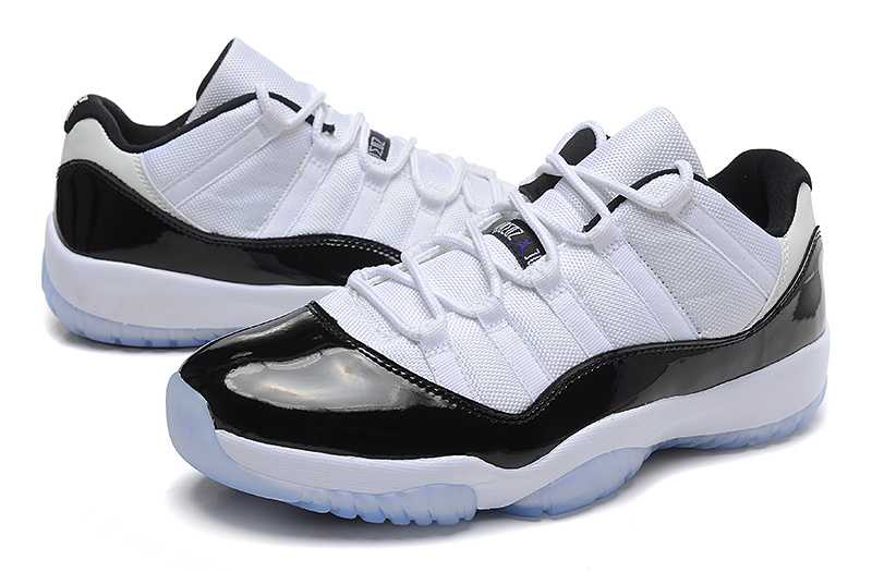 New Air Jordan 11 Retro Low White Black Blue Shoes