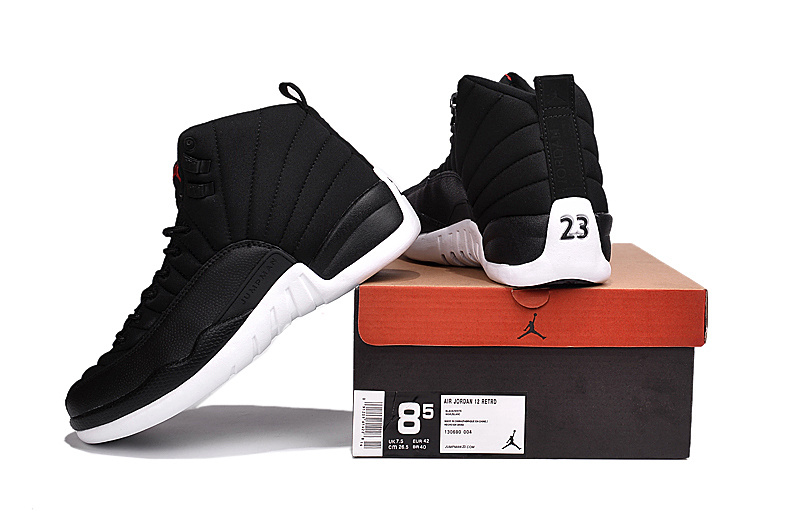 New Air Jordan 12 2016 Black Nylon Black White Shoes - Click Image to Close