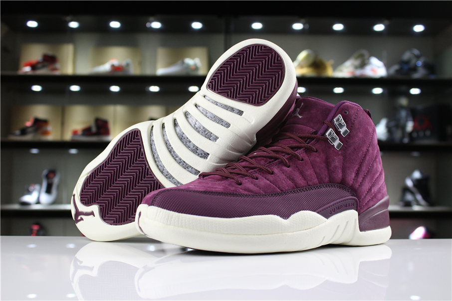 New Air Jordan 12 Bordeaux Metallic Silver Sail