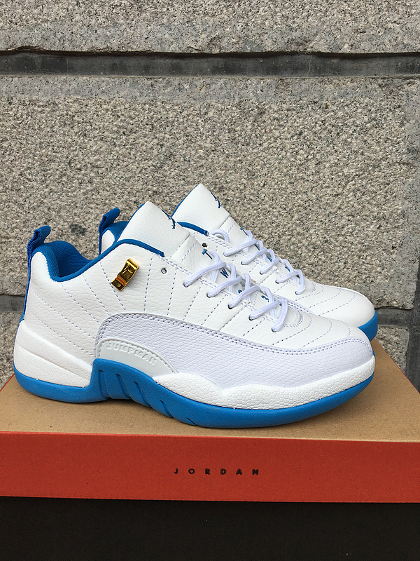 New Air Jordan 12 North Carnolia 2016 Women White Blue Shoes