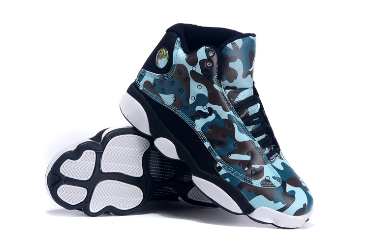 2015 Air Jordan 13 Army Blue Black White For Women