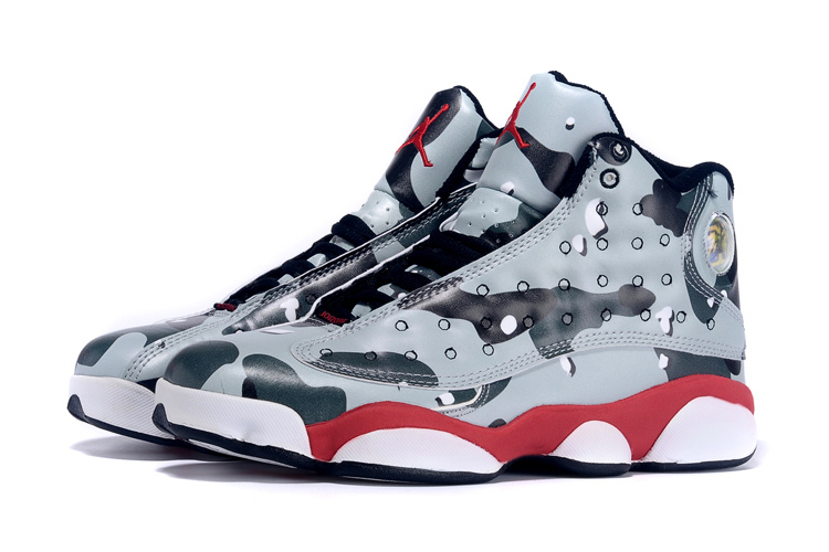 2015 Air Jordan 13 Army Grey Black Red For Women