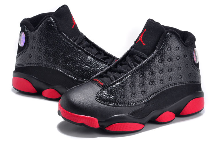 2015 New Jordan 13 Black Red For Kids - Click Image to Close