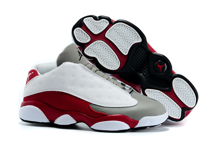 2015 Air Jordan 13 Low White Grey Wine Red Shoes - Click Image to Close