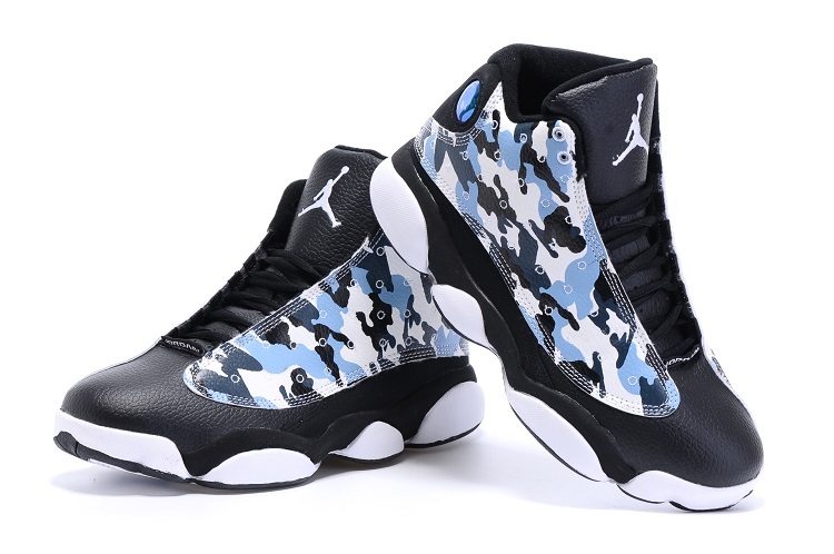 2015 Air Jordan 13 Blue Black White Shoes - Click Image to Close