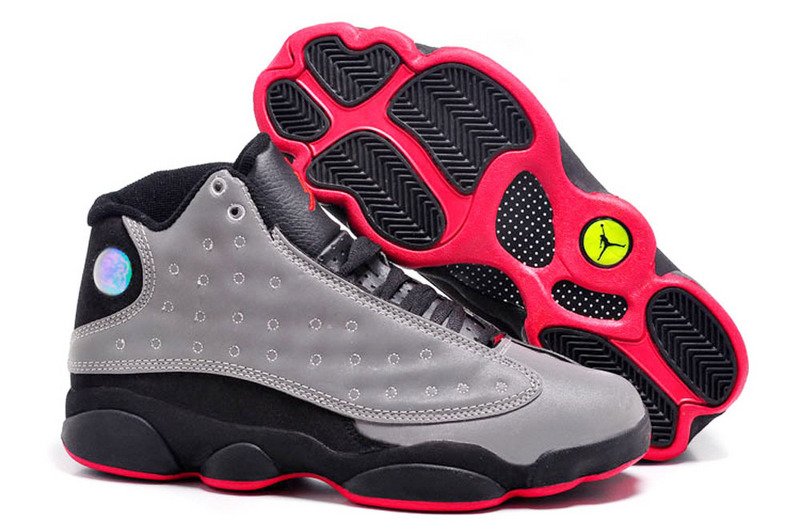 2015 New Jordan-13 Retro Grey Black Red Shoes