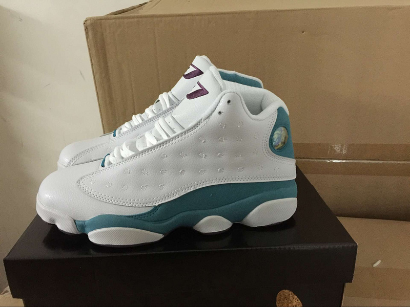 Air Jordan 13 White Baby Blue Purple Shoes