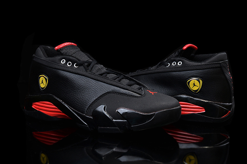 2015 Air Jordan 14 Low Shoes Black Red Yellow For Women - Click Image to Close