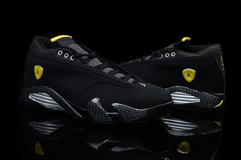 2015 Air Jordan 14 Low Shoes Black Yellow For Women