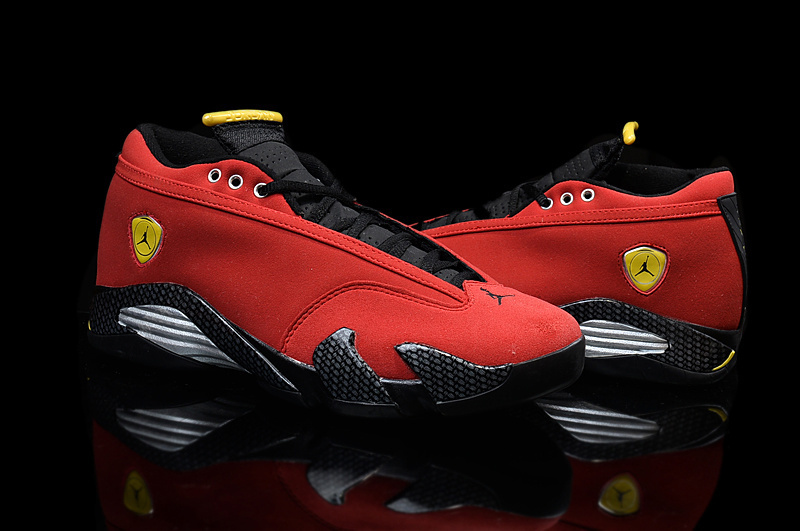 2015 Air Jordan 14 Low Shoes Red Black Yellow For Women - Click Image to Close