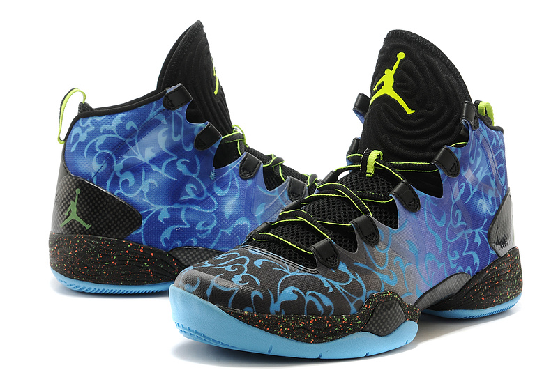 2015 Air Jordan 28 Black Blue Yellow Shoes