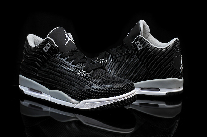 2015 Air Jordan 3 Retro PVC Black Grey White Shoes