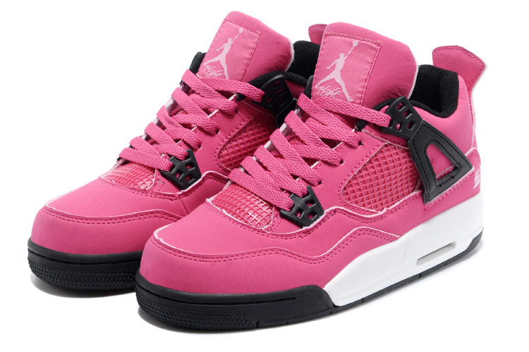 2015 New Jordan 4 Pink White Black For Women